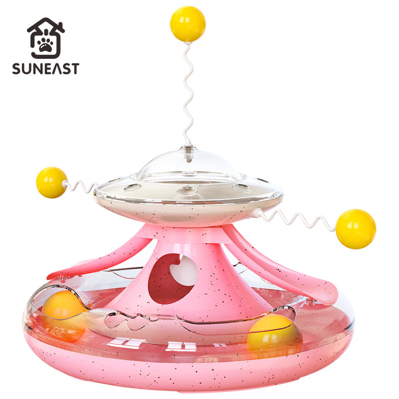 Cat Toy with Teaser Stick and Turntable Ball